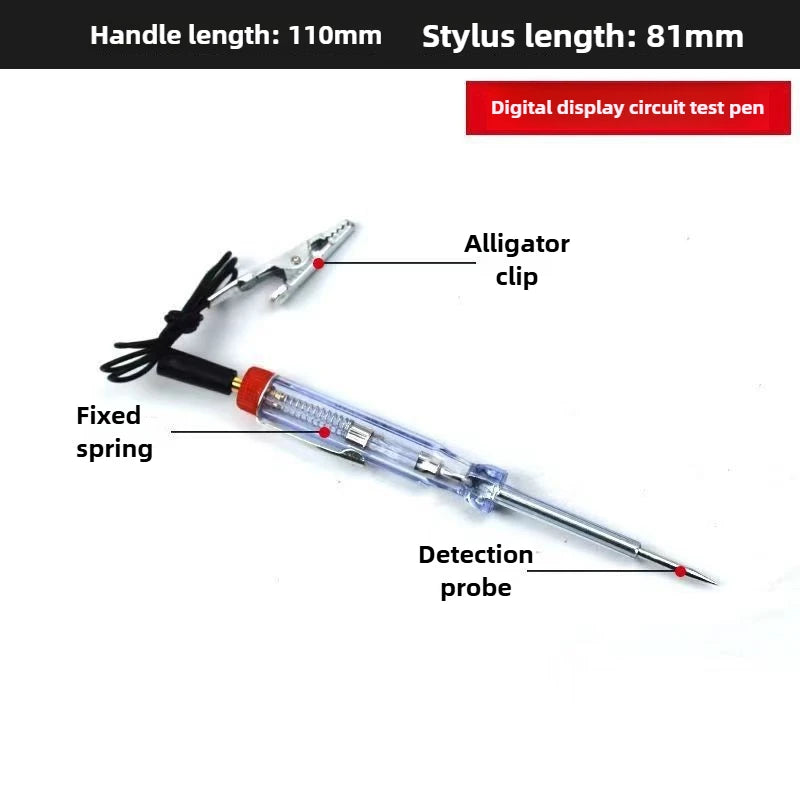 Automotive Test Pen LED Test Light Digital Display 12V 24V 70V Car Repair Circuit Fuse Tester Voltage Tester