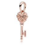 925 Sterling Silver Trinkets Rose Gold Locks And Keys Charm Of 925 Chain Bead Fit Orig close-up view