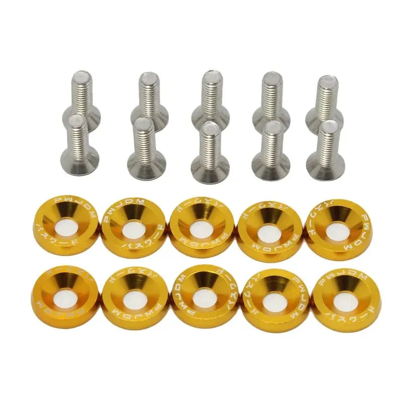 10 PCS M6 Car Modified Fasteners Fender Washer Bumper Engine Concave Screws Fender Was close-up view