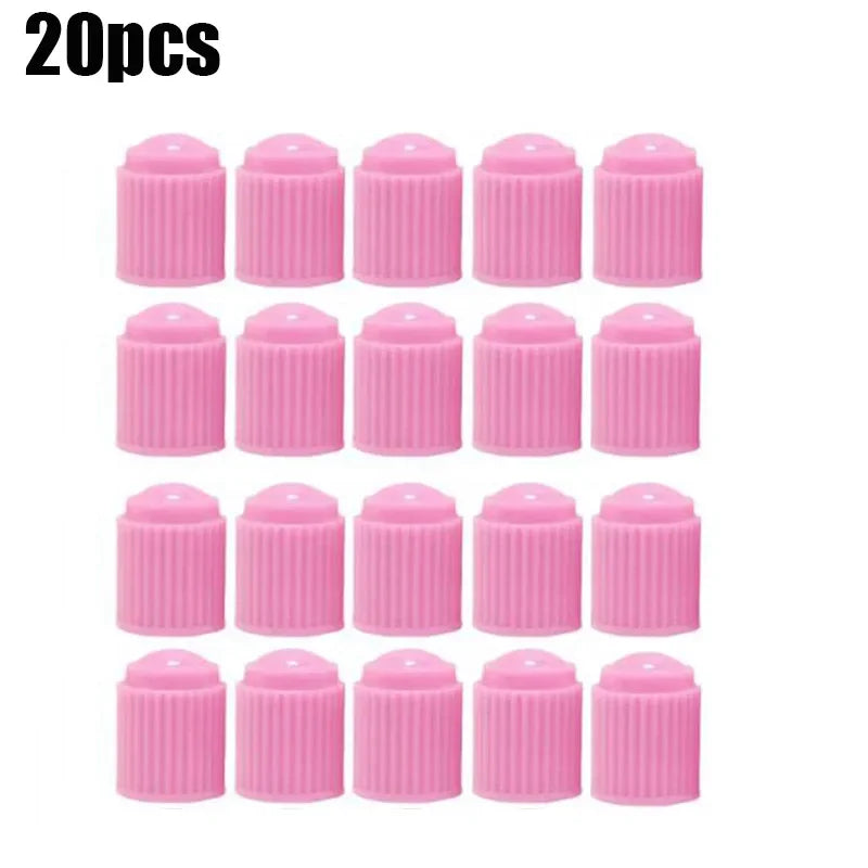 20Pcs Car Tire Tyre Valve Caps with O Rubber Ring Dust Covers Plastic Black Grey Red Ste detail view