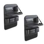 Car Seat Back Organizer 6-Pocket Storage Bag with Foldable Table Tray