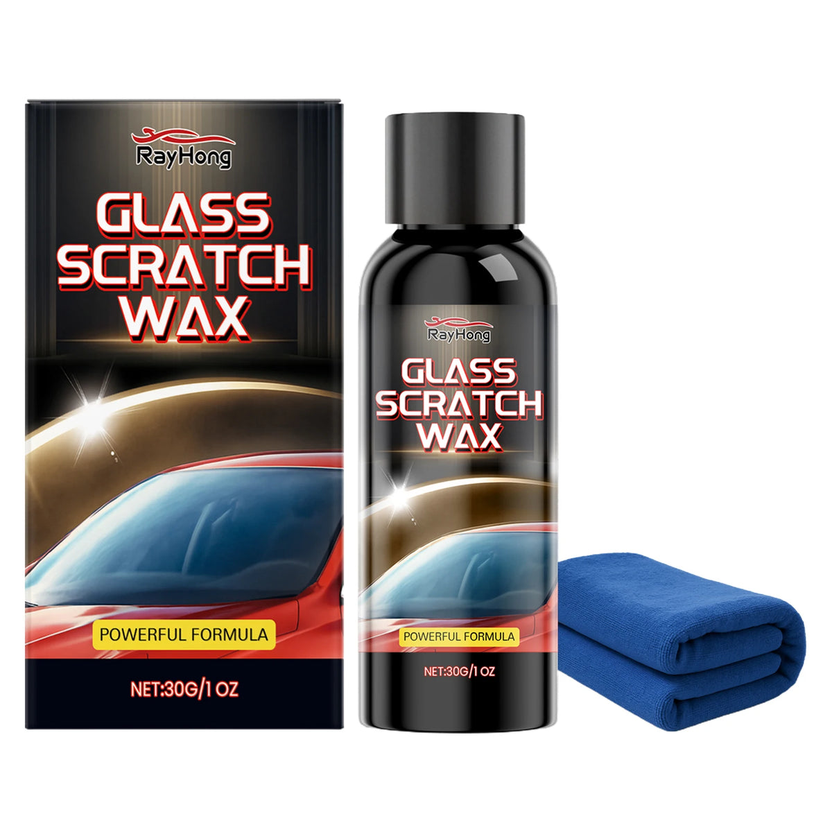 Glass Scratch Repair Paste with Towel Car Window & Bathroom Shower Glass Polishing Ca alternate view