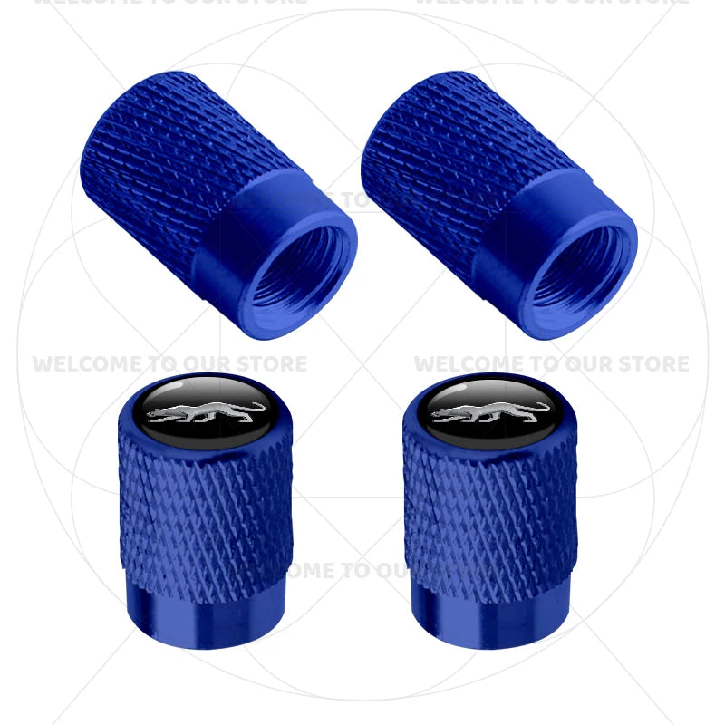 For Ford Puma Cougar Emblem MK3 MK5 MK6 MK4 ST Line 4Pcs Aluminum Car Tire Valve Caps lifestyle view