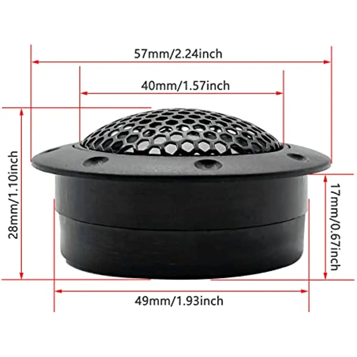 Car High Fidelity Stereo Speaker Tweeter - Car Modified Car Audio Silk Dome Tweeter additional angle