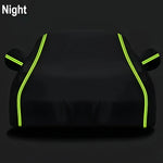 Universal Car Cover with Reflective Strip | Black Outdoor Dust and Snow Protection alternate view