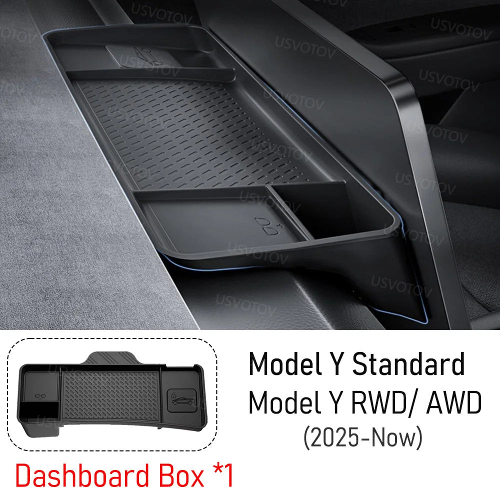 Center Console Organizer for Tesla Model Y Standard RWD 2026 Accessories Trunk Side Storage Box Cup Holder Brake Gas Pedal Cover