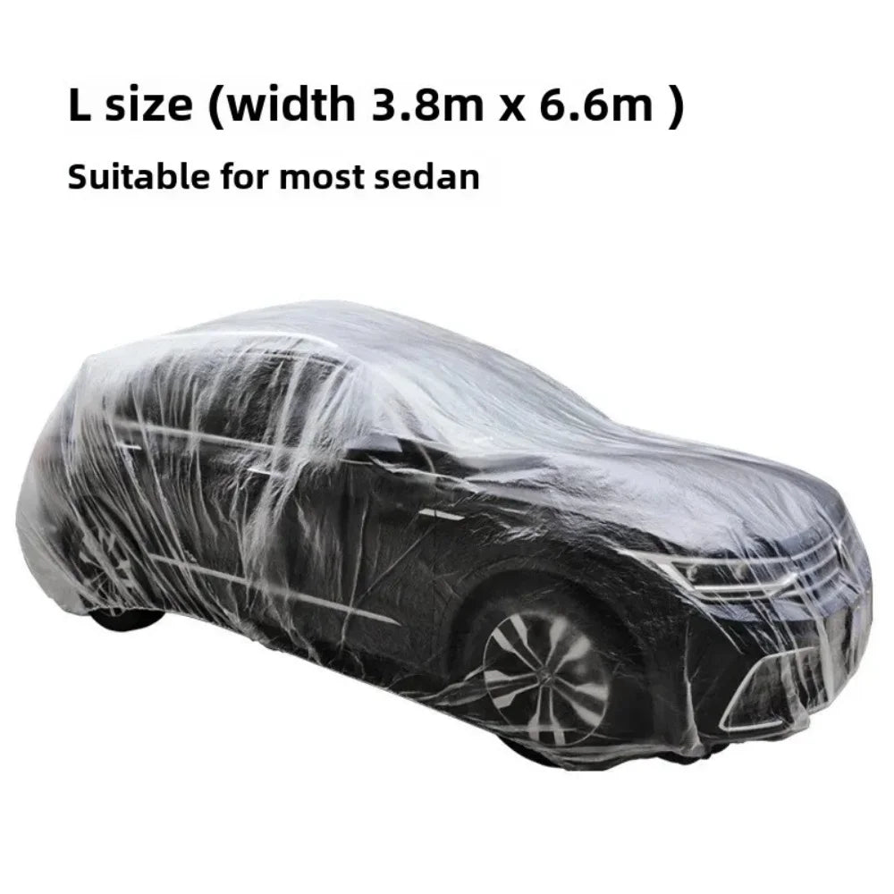 Disposable Transparent Car Cover Universal Dustproof Scratch Free Auto Protector For Indoor Use Vehicle Exterior Protection