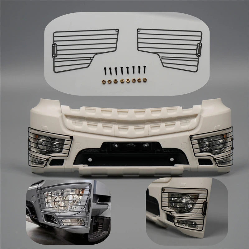 2pcs Metal Headlight Guard Lampshade for 1/14 Tamiya RC Truck Tipper BENZ Arocs 3363 3348 Car DIY Parts