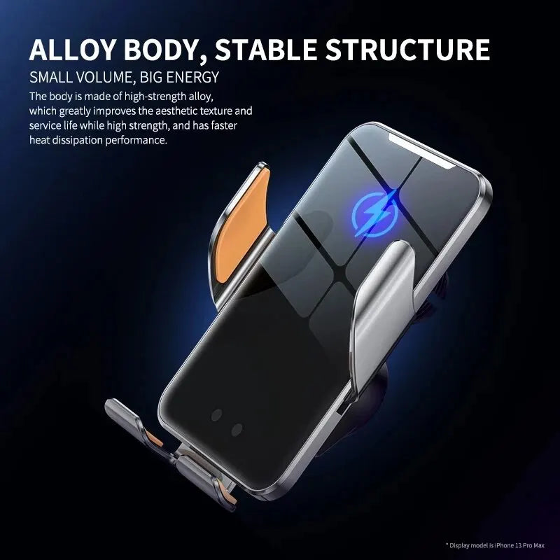 Car Wireless Charger Auto Car Mount Phone Holder | 15W Fast Charging with Infrared additional angle