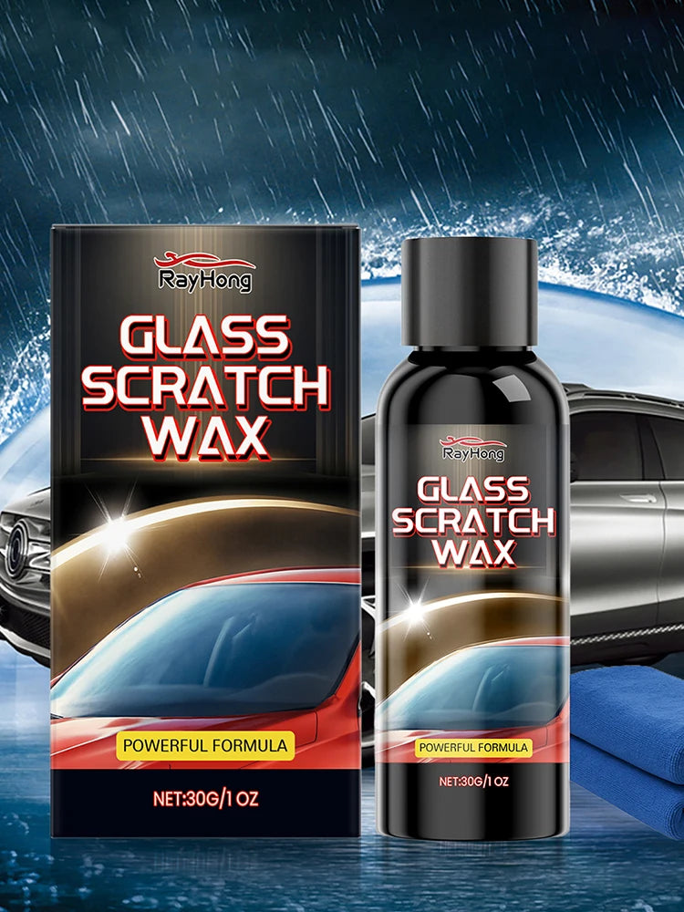 Glass Scratch Repair Paste with Towel Car Window & Bathroom Shower Glass Polishing additional angle
