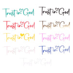 Trust In God Mirror Decal | Car Decals For Women, Christian Faith Vinyl Decal close-up view