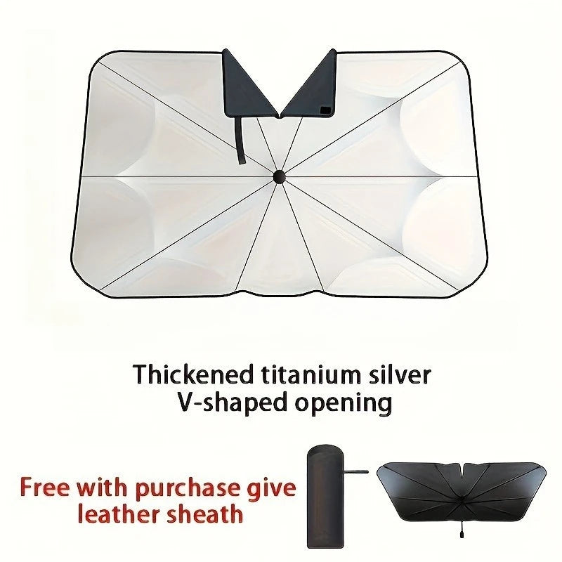 Car Sunshade Umbrella Front Windshield Silver Glue Sunshade Umbrella Uv Resistant Fol alternate view