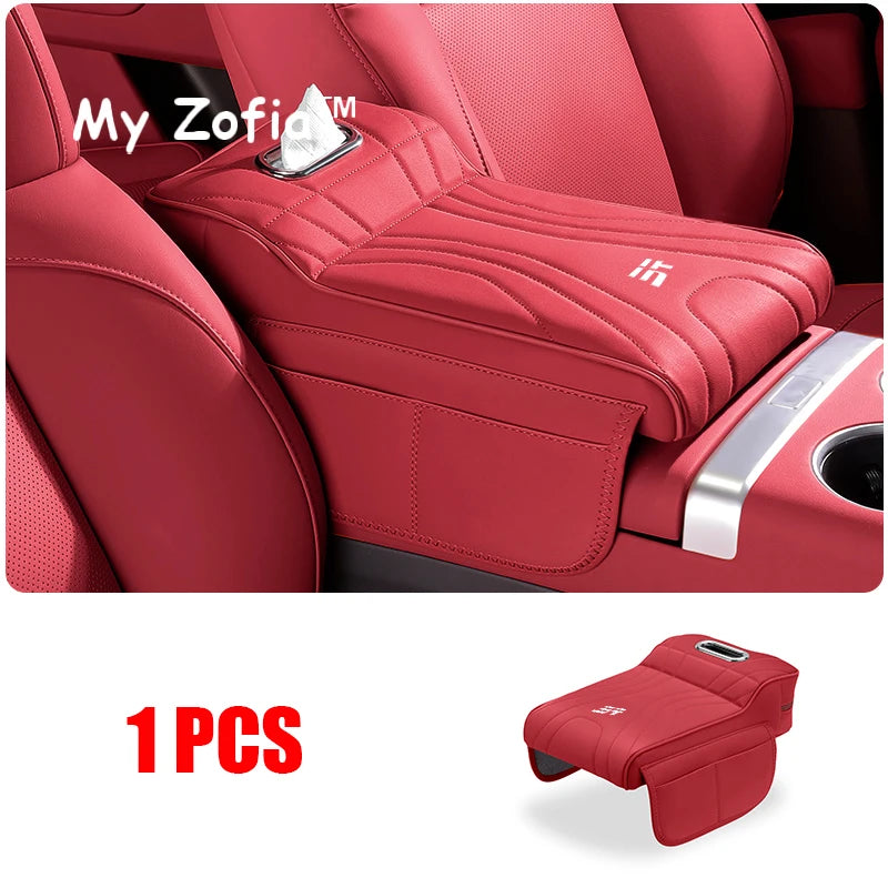 For JETOUR T2 Shanhai T2 2024 2025 2026 Car Armrest Box Height Increase Pad Leather Protective Cover Storage Bag Car Accessories