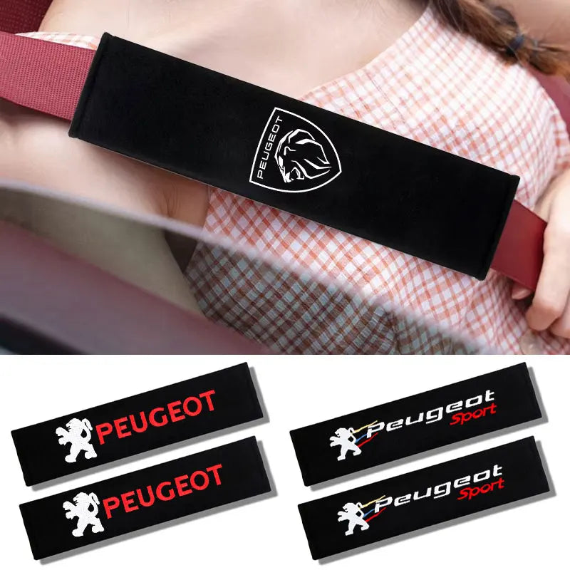 2pcs Auto Cotton Seat Belt Cover Case for Peugeot 206 307 308 3008 207 208 407 508 2008 5008 107 106