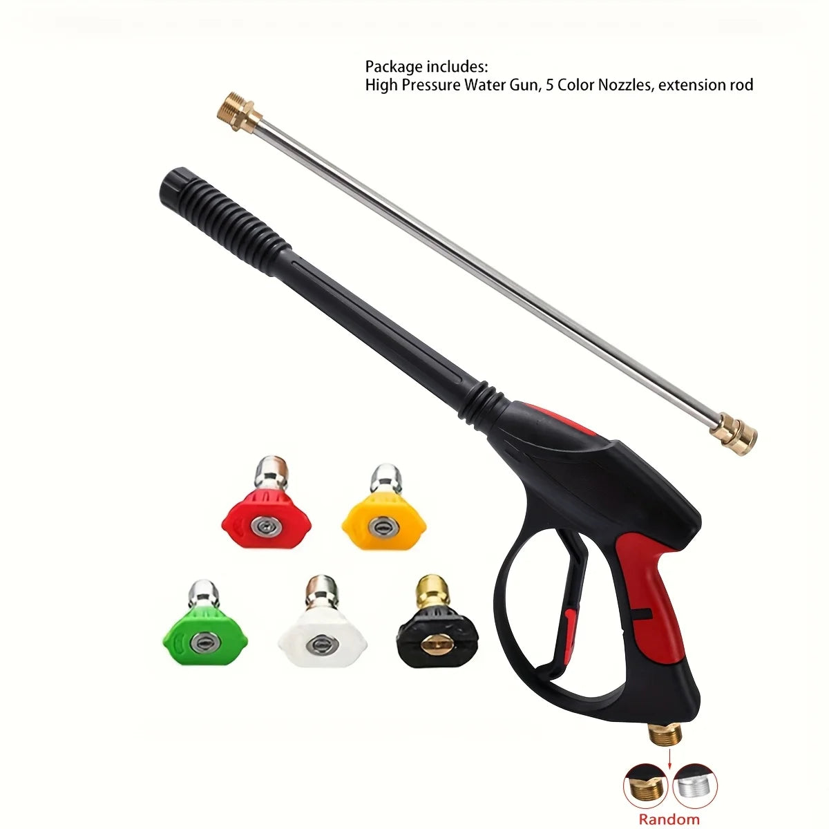 4000PSI High Pressure Car Wash Gun | 40-Inch with M22-14 Brass Valve and 1/4 Quick Conne detail view