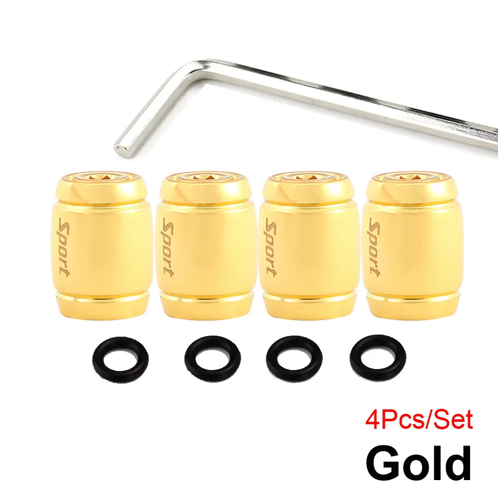 Anti Theft Tire Valve Caps with Rubber Seal | Universal Stem Covers for Car SUV Bike Tru detail view