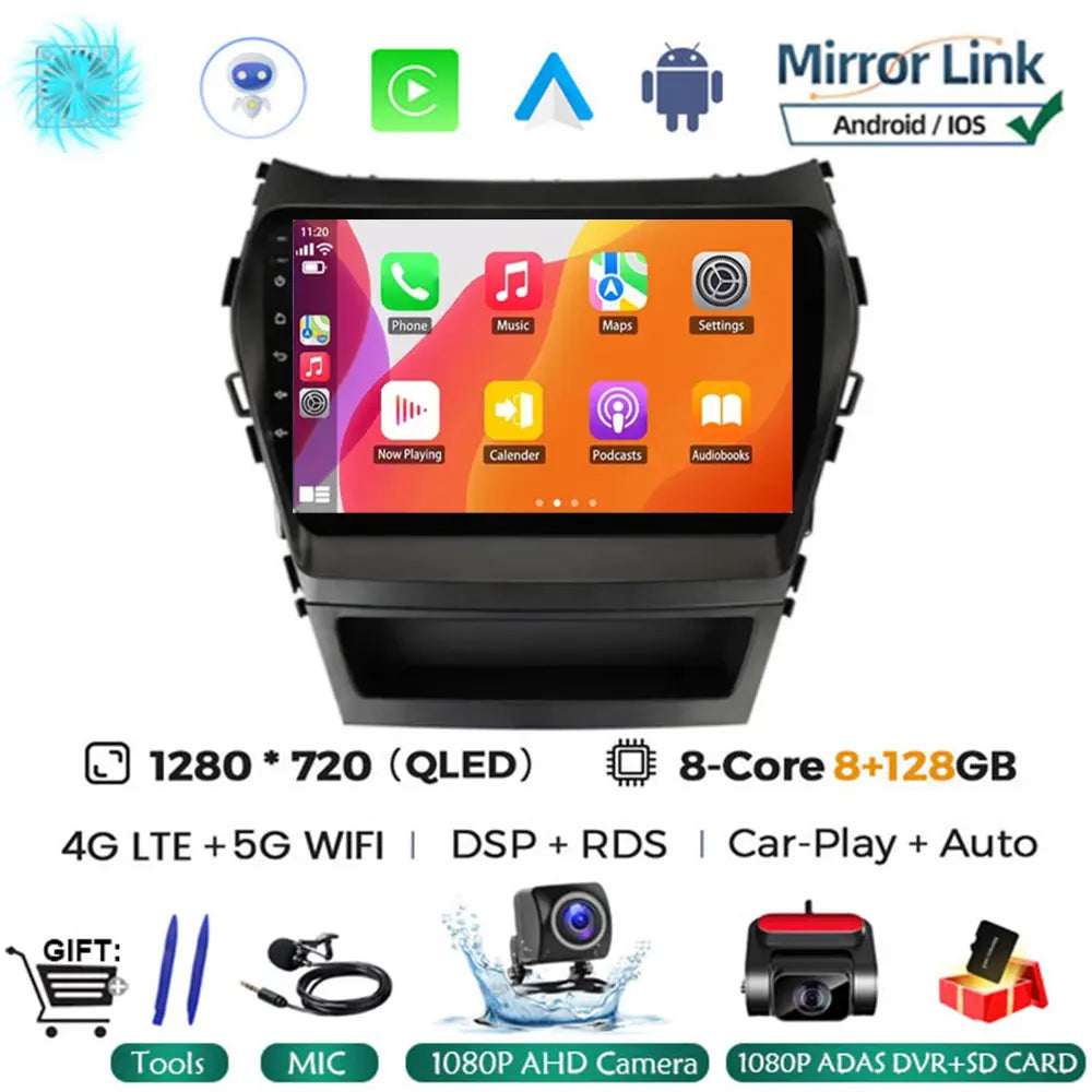 Android 16 Car Radio for Hyundai Santa Fe 2013-2017 | GPS Navigation Stereo detail view