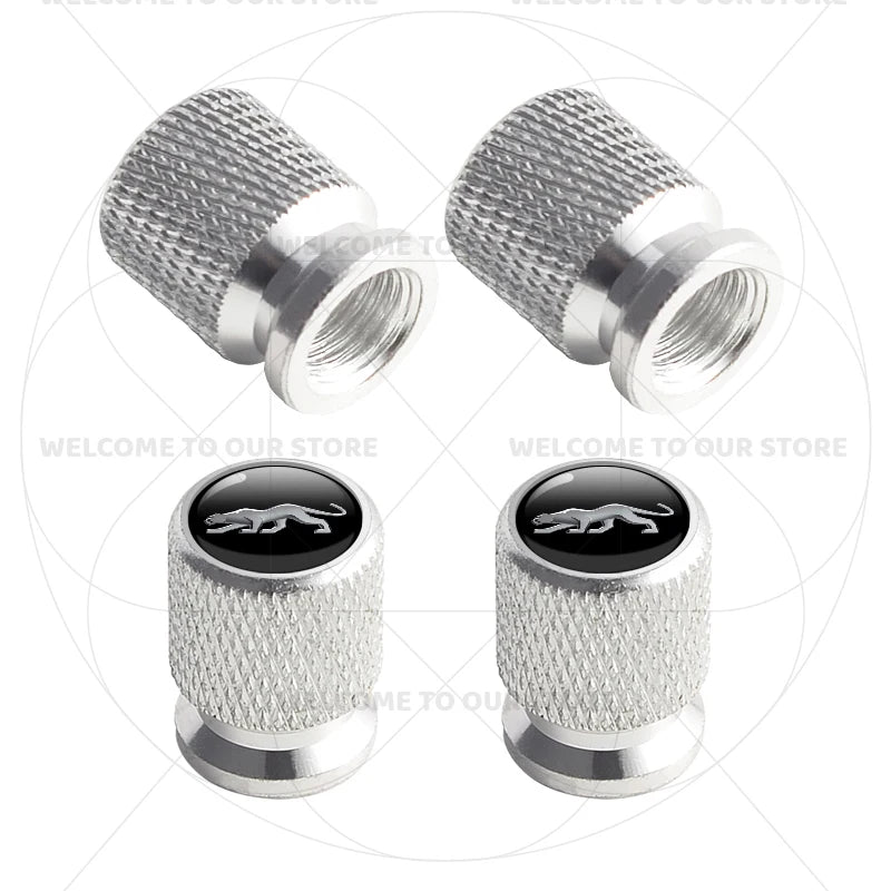 For Ford Puma Cougar Emblem MK3 MK5 MK6 MK4 ST Line 4Pcs Aluminum Car Tire Valve Caps | detail view