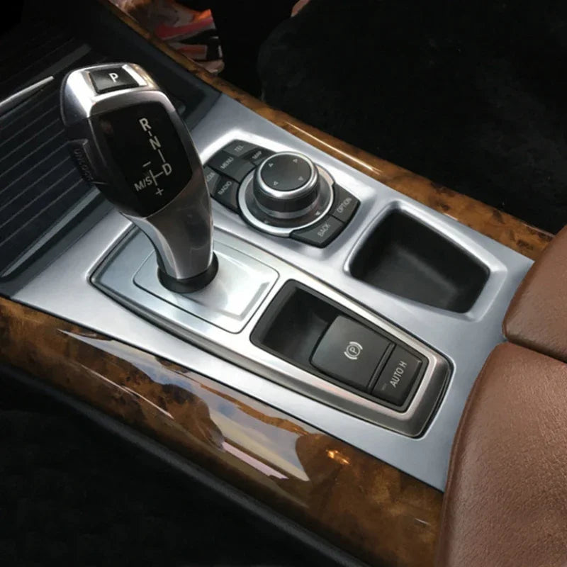 Car Styling For BMW X5 X6 E70 E71 Console Gearshift Frame Decorative Trim Strips St additional angle