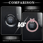 1PCS Car Bling Ring Crystal Car Stickers Rings Womens Car Decals, Push Start Button B lifestyle view