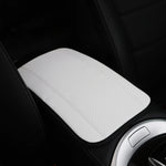 Color-Matched Double-Strand PU Leather Check-Pattern Embossed Car Armrest Pad Center Console Pad Car Decoration Item