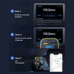 FM Transmitter Bluetooth 5.3 Handsfree Car AUX Radio Modulator MP3 Player with PD20W Q close-up view