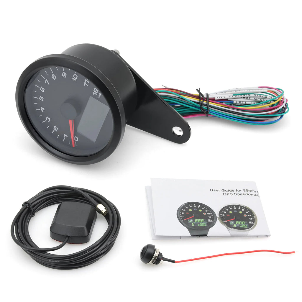 Multifunctional Gauge GPS Speedometer Tachometer Odometer Voltmeter fuel gauge Gear Number N 1-6 for Car Motorcycle