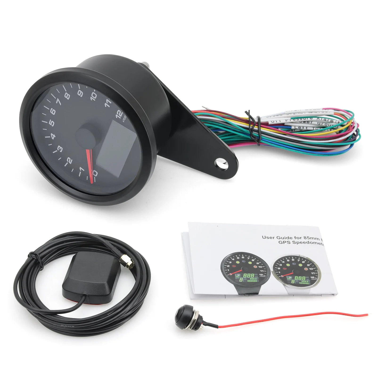 Multifunctional GPS Speedometer Tachometer Odometer | 7-in-1 Car Motorcycle Gauge close-up view