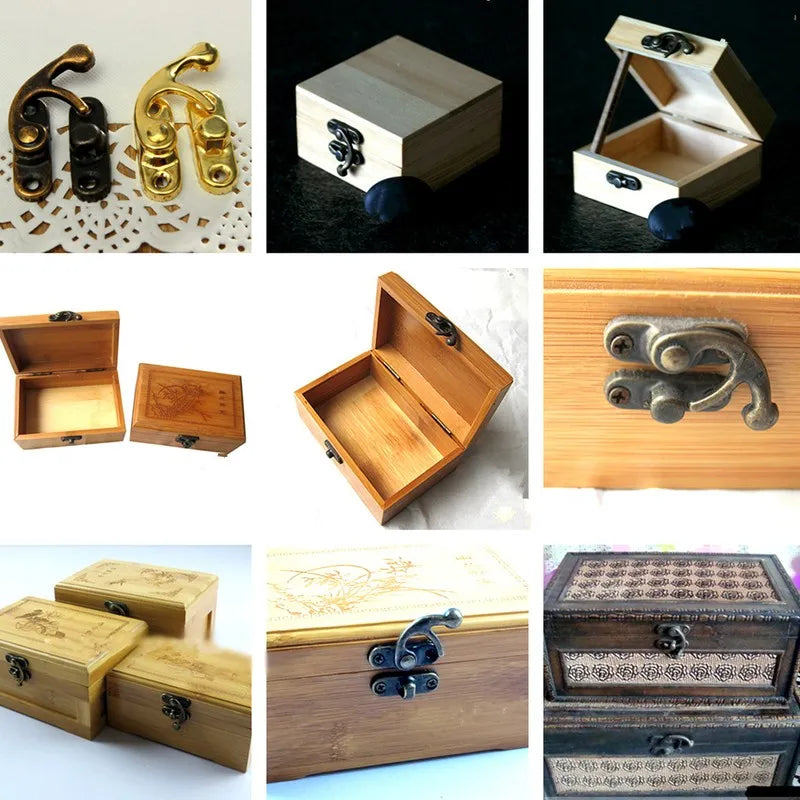 4pcs Box Toggle Latch Hasp Hook Lock Closure for Wooden Jewelry Chest Gift Wine Cas additional angle