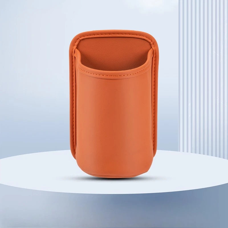 Faux Leather Car Cup Holder | Vehicle Water Cup Clip and Multifunctional Storage Box detail view