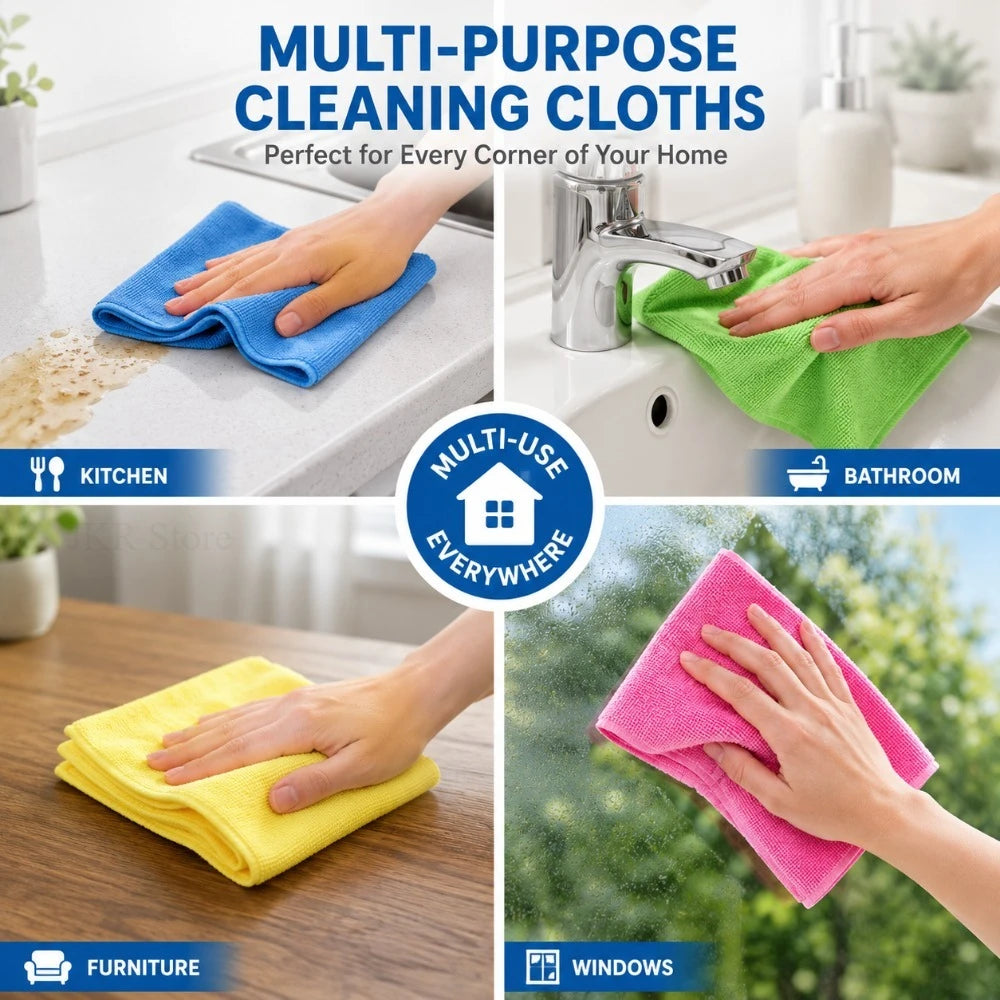 Microfiber Cleaning Cloth | Absorbent Dish Towel for Kitchen, Bathroom, Car close-up view