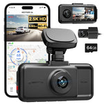 REDTIGER A6 3 Cameras Front/Cabin/Rear 4K Dash Cam | Built-in WiFi GPS Parking Monito alternate view