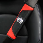 Diamond-Encrusted PU Carbon Fiber Leather Crown Car Shoulder Guard Safety Belt Decora alternate view