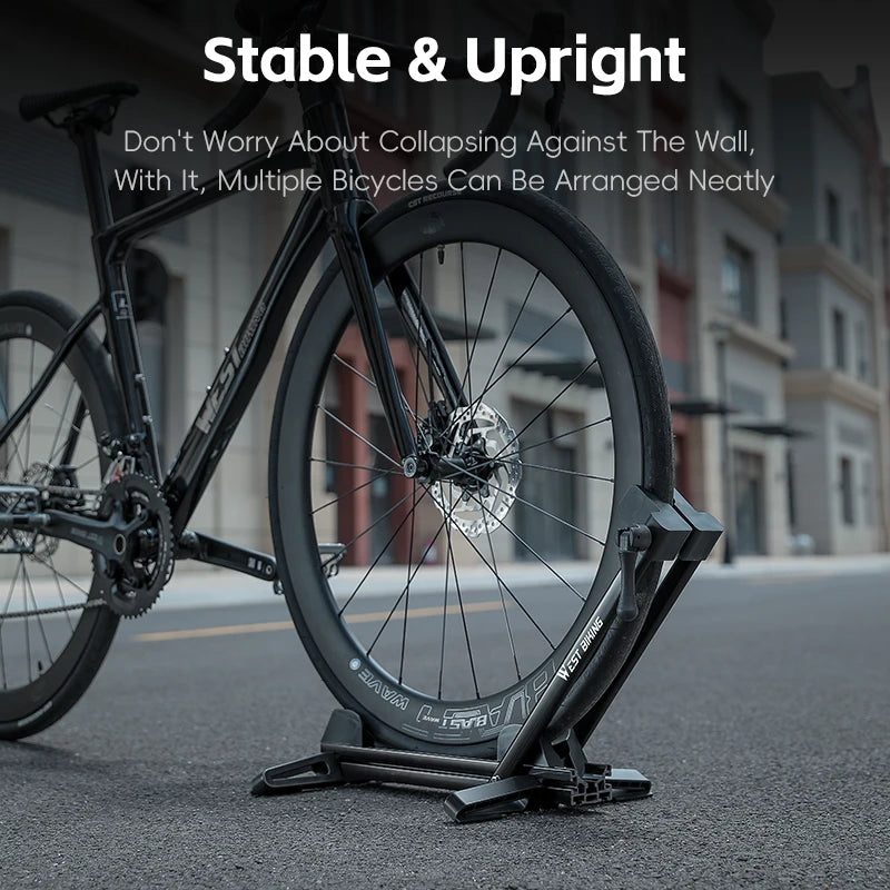 WEST BIKING Double Pole Bicycle Parking Stand | Foldable Indoor Bike Rack for 24-29 additional angle