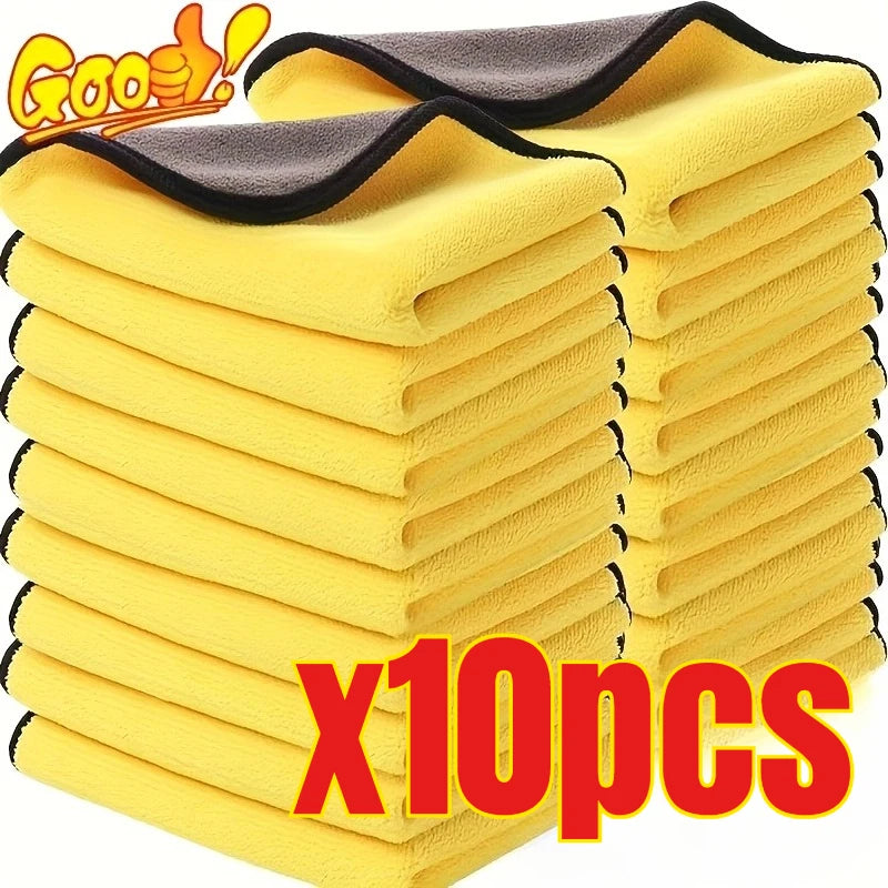 3/5/10Pcs Car Wash Microfiber Towel | High Absorbency Car Cleaning Drying Cloth alternate view