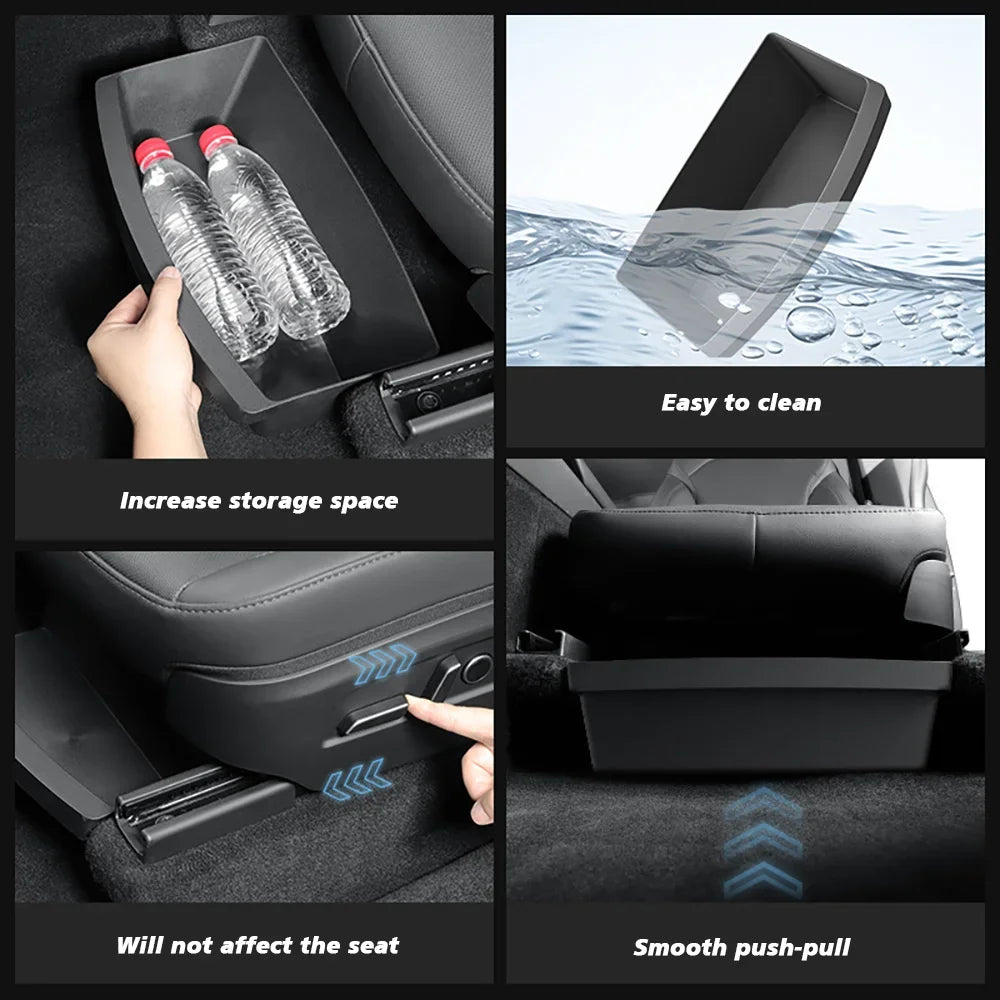 Tesla Model Y & Juniper Under Seat Hidden Storage Box | Washable TPE Drawer alternate view