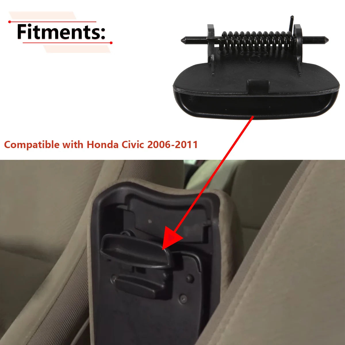 Car Armrest Cover Lock Center Console Latch Clip For Honda Civic 2006 2007 2008 2009 2010 2011 83451-SNA-A01ZA / 83451 SNAA01ZA