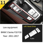 For BMW 5 Series F10 F11 520i Carbon Fiber Central Armrest Box Cover Storage Box Gear Position Panel Decoration Cover Auto Parts