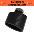 Oval Gloss Carbon Fiber Universal Car Mufflers Tip Exhaust Pipe Nozzle Decoration stainless steel Black silvery Tilting Left Rig