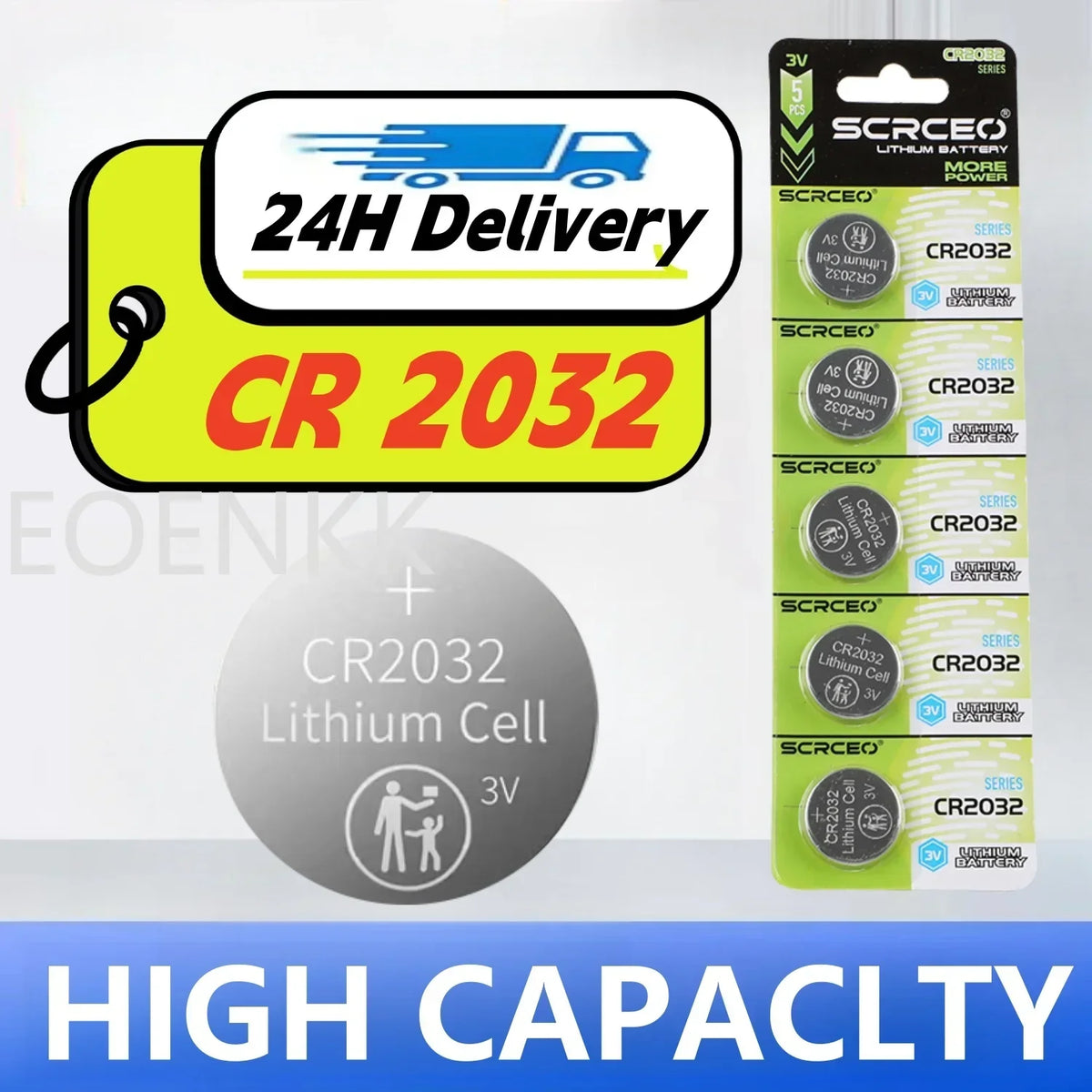 CR2032 3V Lithium Button Battery 210mAh for Watch Remote Toy detail view