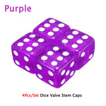 DSYCAR 4Pcs Gold Dice Tire Valve Caps | Dustproof Plastic Wheel Stem Caps for Auto Tr lifestyle view
