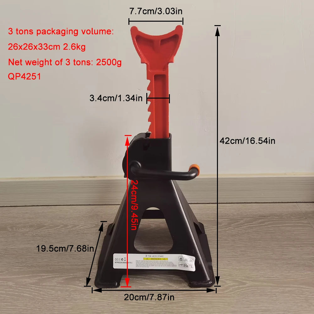 Jack Stands 6 Ton 6000 lbs Capacity Car Jack Stands Double Locking Adjustable Height for detail view