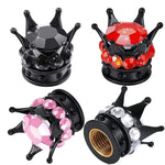 Bling Bling Rhinestone Valve Stem Caps | Chrome Crown Tire Valve Caps for Cars, Bikes & detail view