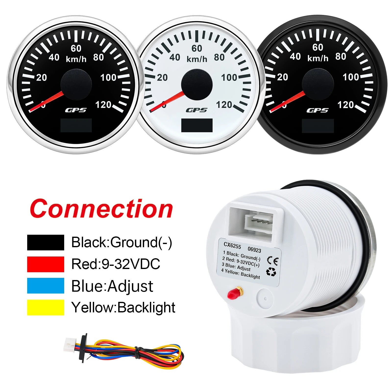 GPS Speedometer Gauge 52mm | 7 Color Backlight GPS Meter for Car Marine Boat 12V 24V alternate view