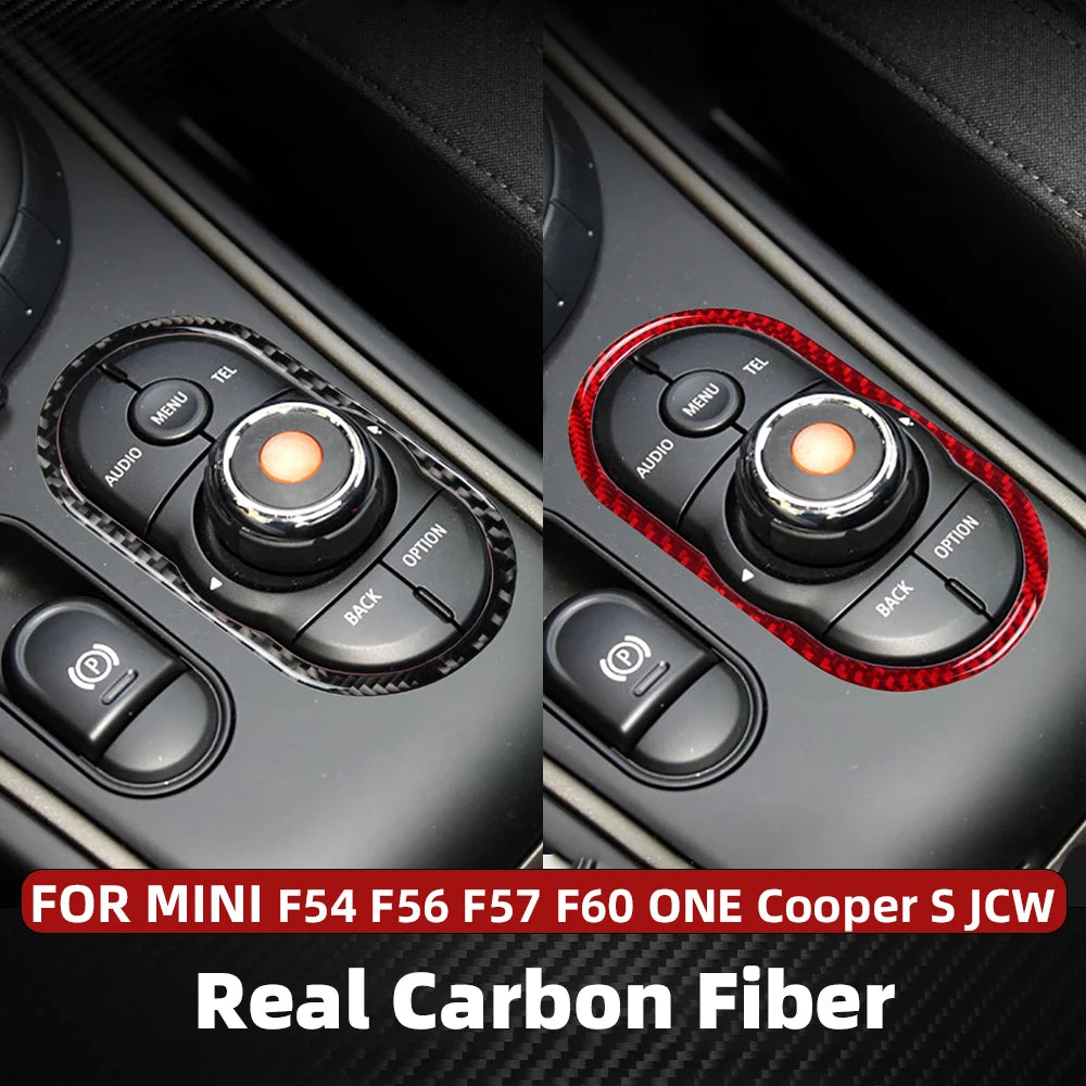 Carbon Fiber Car Multimedia Decorative Stickers For MINI ONE Cooper S JCW F54 F55 F56 F57 F60 Car In