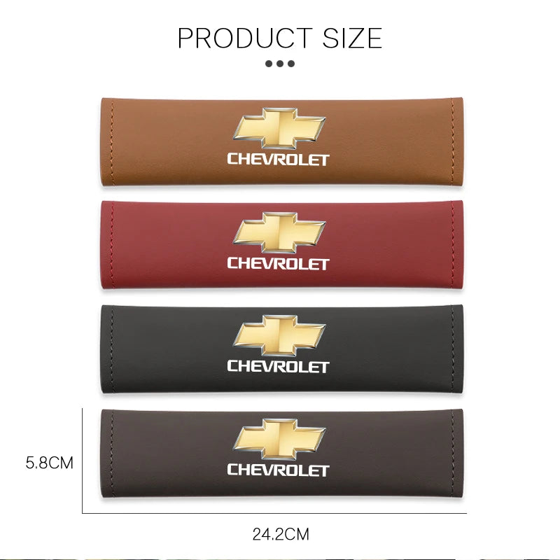 2Pcs Leather Car Seat Belt Shoulder Pad Safety Strap Cover for Chevrolet | Comforta additional angle