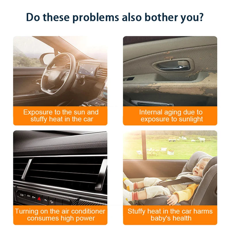 Car Side Window Sun Shade Curtains Front Rear Window Suction Cup