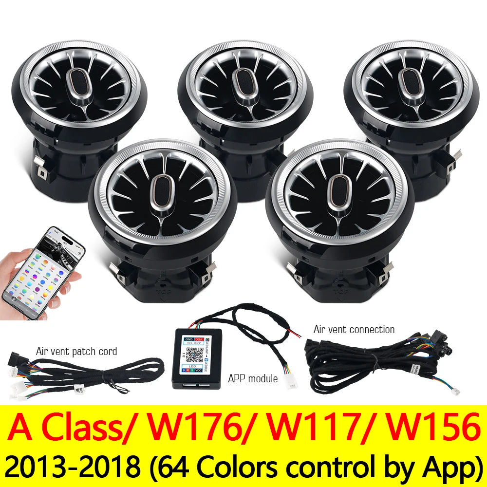 For Mercedes Benz Accessories A W176 CLA W117 C117 W156 GLA 12/64 Color Ambient LED T lifestyle view