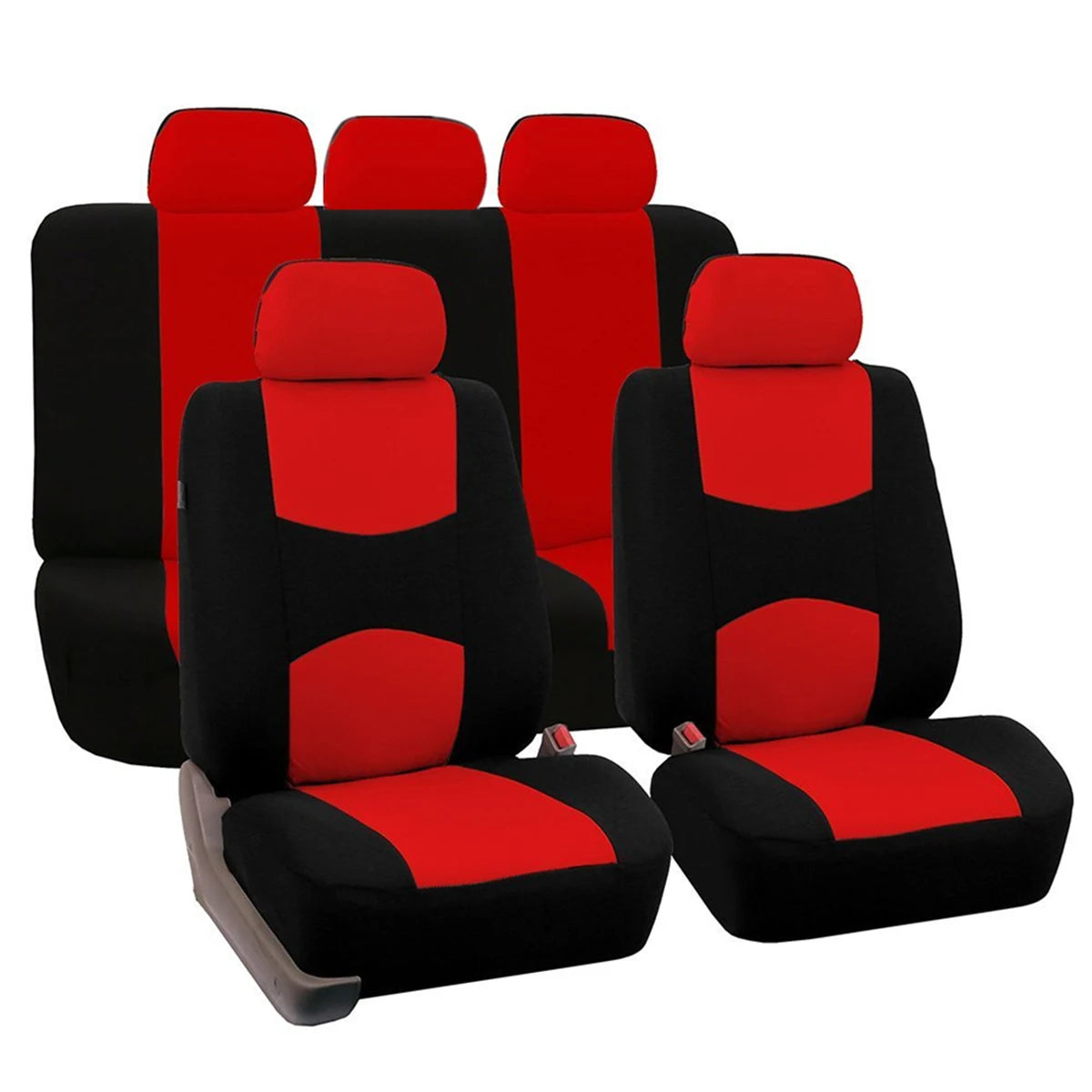 Universal Car Seat Cover Set 9 Pcs Polyester Knit Fabric Four Seasons detail view