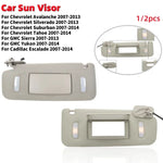 Car Sun Visor Grey Left/Right Side Sunshade Cover with Make-Up Mirror For Chevrolet/ GMC /Cadillac Escalade 2007-2014